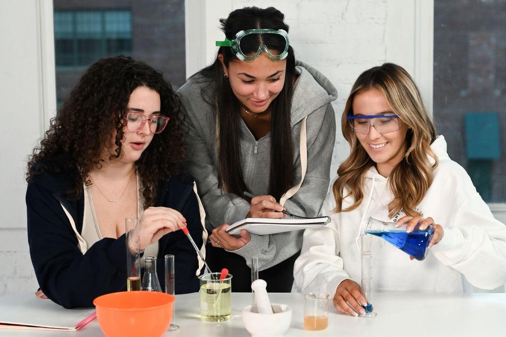 Bright Girl chemistry lab to learn more about skin care ingredients